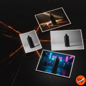 ai advertentie foto workflow – 3 advertentiebeelden van 1 productfoto